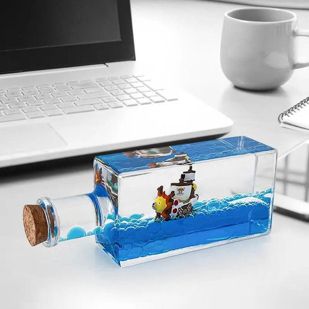 Creative Cruise Ship Fluid Drift Bottle Desktop Decorate Birthday Gift Decompressions Decoration Hourglass Ship Ornament Gift eprolo