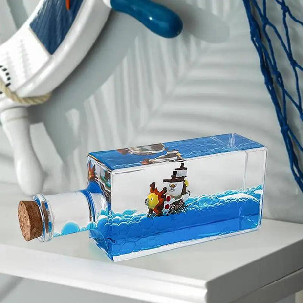 Creative Cruise Ship Fluid Drift Bottle Desktop Decorate Birthday Gift Decompressions Decoration Hourglass Ship Ornament Gift eprolo