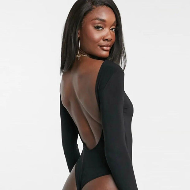 Cryptographic Black Fitness Sexy Women Bodysuit Backless Long Sleeve Rompers Womens Jumpsuit Hollow Out Slim Body Feminino - Sunny Side Store Sunny Side Store  11.59