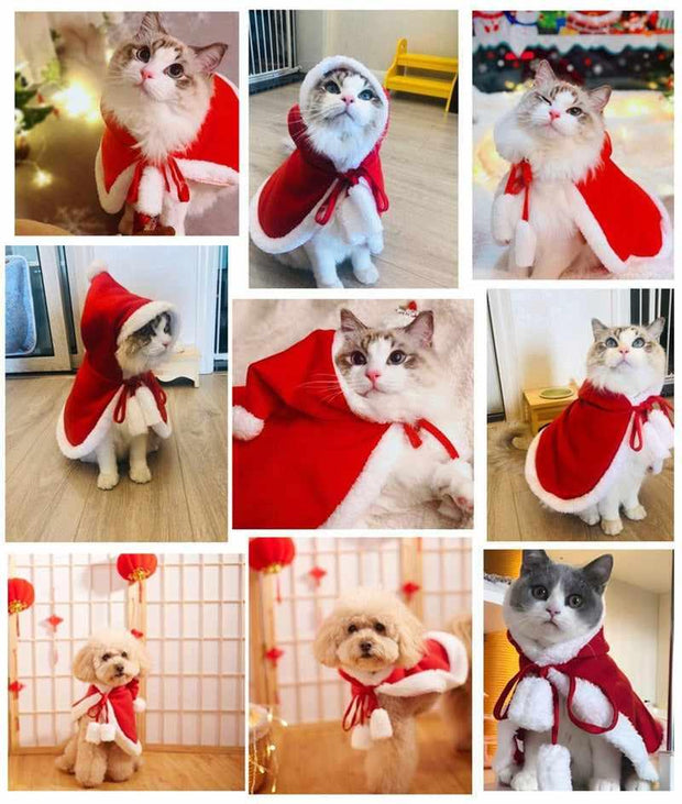 Cute Christmas Dog Coat Cat Costume Soft Warm Cat - Sunny Side Store