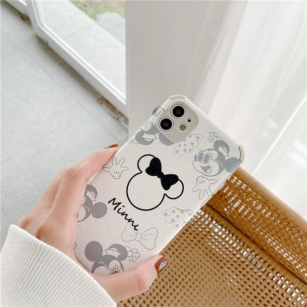 Cute Mickey Mouse suitable for iphone12 / 11pro mobile phone case Minnie skin Apple 7 / 8 protective case - Sunny Side Store