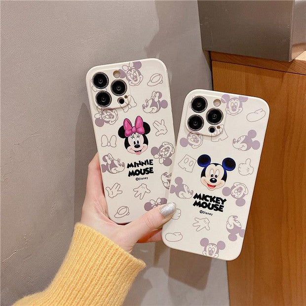 Cute Mickey suitable for iphone13pro mobile phone case full package Apple 8p / 12 dispersed Minnie 11 protective case XR eprolo