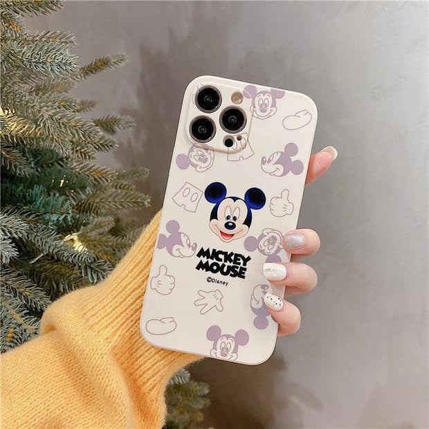 Cute Mickey suitable for iphone13pro mobile phone case full package Apple 8p / 12 dispersed Minnie 11 protective case XR eprolo