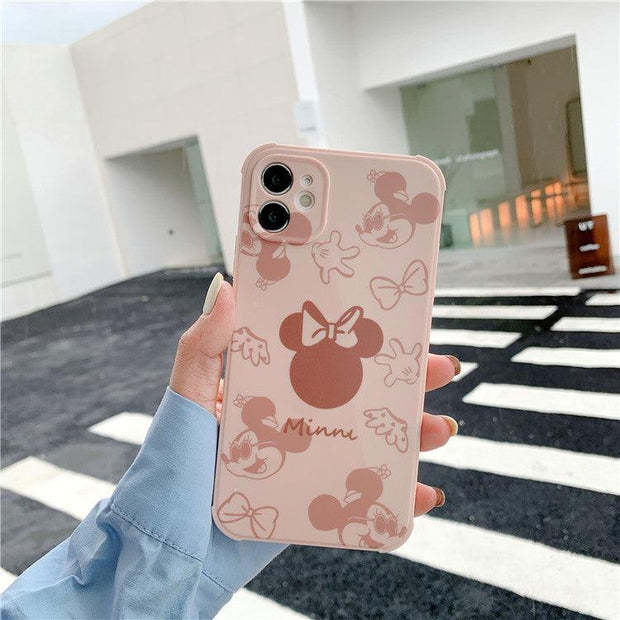 Cute scattered Mickey Minnie Suitable for Apple 12pro Mobile Phone Case iPhone 11 / 8plus Silicone Soft Sover X eprolo