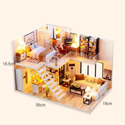 CUTEBEE DIY DollHouse Miniature Doll House With Furniture Kit Wooden House Miniaturas Toys For Children New Year Christmas Gift - Sunny Side Store Sunny Side Store  40.90