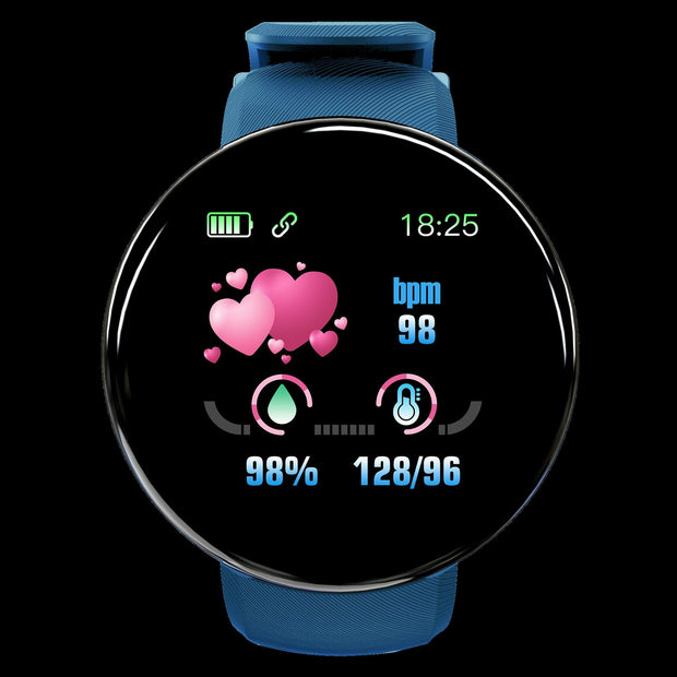 D18 Smart Bracelet Color Round Screen Heart Rate Blood Pressure Sleep Monitoring Pedometer Sports Encyclopedia Star Smart Watch eprolo