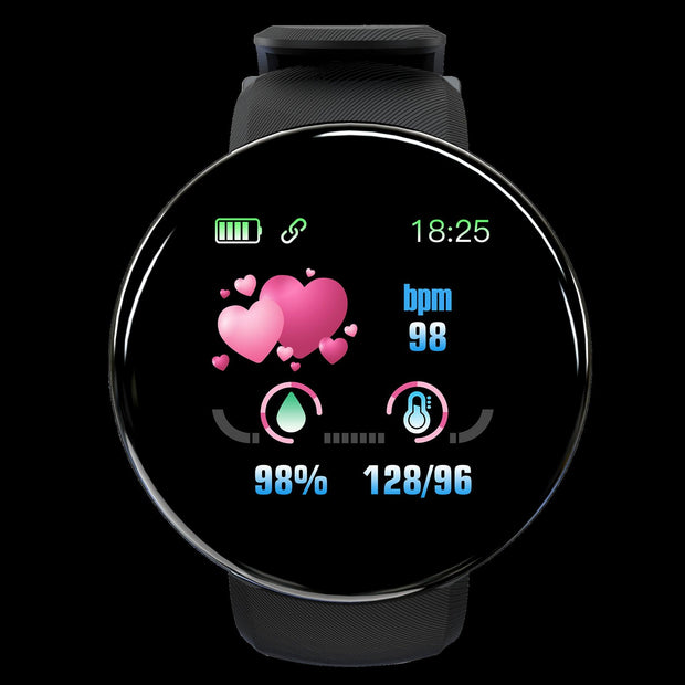 D18 Smart Bracelet Color Round Screen Heart Rate Blood Pressure Sleep Monitoring Pedometer Sports Encyclopedia Star Smart Watch eprolo