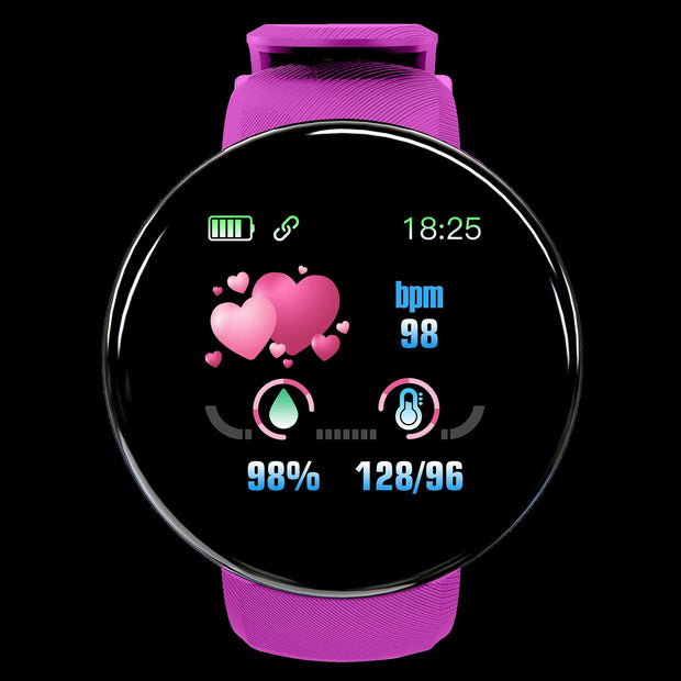 D18 Smart Bracelet Color Round Screen Heart Rate Blood Pressure Sleep Monitoring Pedometer Sports Encyclopedia Star Smart Watch eprolo