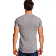 Deep V Neck T-Shirt Men Fashion Compression Short Sleeve T Shirt Male Muscle Fitness Tight Summer Top Tees - Sunny Side Store Sunny Side Store  8.99