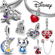 Disney Stitch Minnie Mouse Winnie Charms Dangle Fit Charms Silver 925 Original Bracelet Beads Charm for Pendant Jewelry Gift - Sunny Side Store