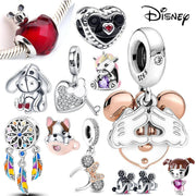 Disney Stitch Minnie Mouse Winnie Charms Dangle Fit Charms Silver 925 Original Bracelet Beads Charm for Pendant Jewelry Gift - Sunny Side Store