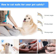 Dog Nail clipper for dogs nail clippers pet grinder short unhas gato for cats Nail Clipper USB Animal Grooming Trimmer Low Noise - Sunny Side Store