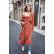 Double Woolen Woman's Upmarket Coat One Shoulder Overcoat Female New Fashion Temperament Women's Popular Woolen Coat - Sunny Side Store