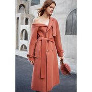 Double Woolen Woman's Upmarket Coat One Shoulder Overcoat Female New Fashion Temperament Women's Popular Woolen Coat - Sunny Side Store