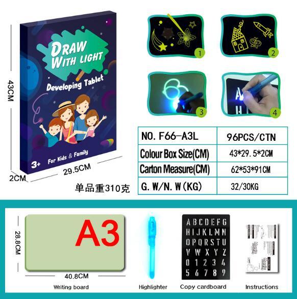 Draw With Light Fun  Glowing Paint Glow Light Tablet Draw With Light Fun And Developing Toy eprolo