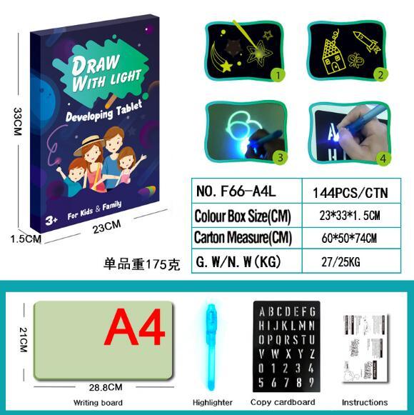 Draw With Light Fun  Glowing Paint Glow Light Tablet Draw With Light Fun And Developing Toy eprolo