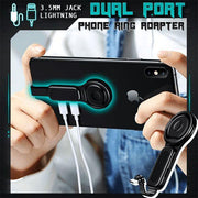 Dual Port Phone Ring Holder Adapter for Lightning Jack Adapter - Sunny Side Store