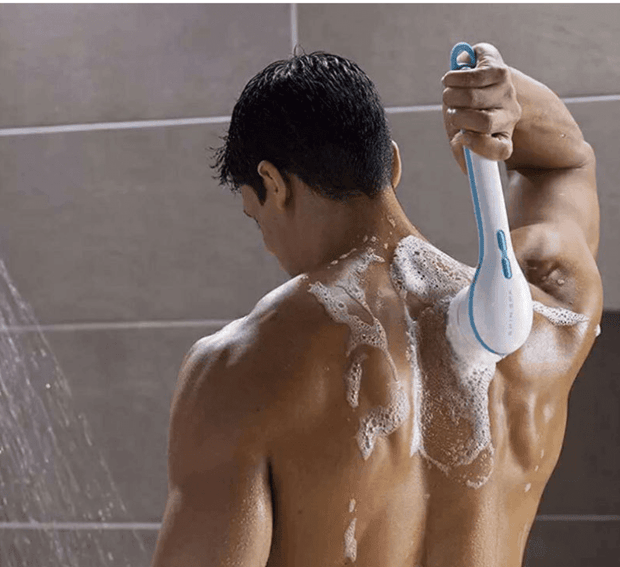 Electric Bath Brush Back Body Bath Shower Sponge Scrubber Brushes With Handle Exfoliating Scrub Skin Massager Exfoliation Bathroom Brush eprolo