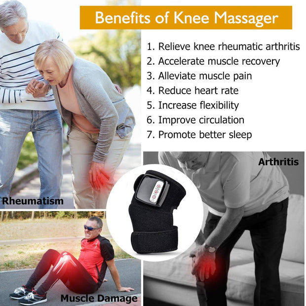 Electric Infrared Heating Knee Massager Wrap Elbow Joint Support Vibration Therapy Physiotherapy Machine Pain Relief Massageador - Sunny Side Store