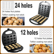 Electric Walnut Cake Waffle Maker With Nuts 12 Holes Cooking Kitchen Biscuits Making for Baking Business Nuts Waffle Sonifer - Sunny Side Store Sunny Side Store  28.50