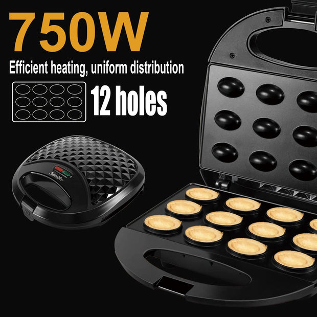 Electric Walnut Cake Waffle Maker With Nuts 12 Holes Cooking Kitchen Biscuits Making for Baking Business Nuts Waffle Sonifer - Sunny Side Store Sunny Side Store  28.50