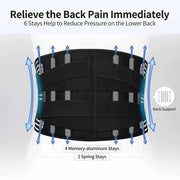 Elstiac Lumbar Back Belt Waist Support Trainer Adjustable Lumbar Pad with 6 Stays Abdominal Binder Fitness Gym Belts Women Men - Sunny Side Store Sunny Side Store  13.43