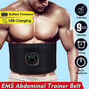 EMS Electric Abdominal Body Slimming Belt Waist Band Smart Abdomen Muscle Stimulator Abs Muscle Fitness Vibration Belly Trainer - Sunny Side Store Sunny Side Store  14.75