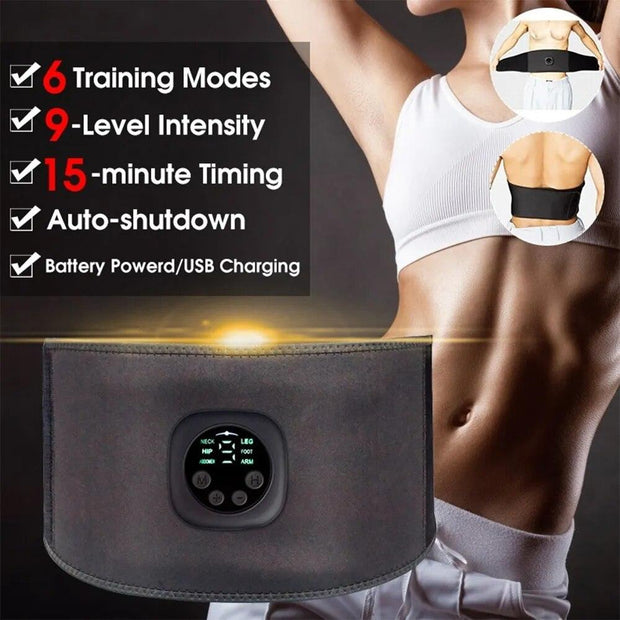 EMS Electric Abdominal Body Slimming Belt Waist Band Smart Abdomen Muscle Stimulator Abs Muscle Fitness Vibration Belly Trainer - Sunny Side Store Sunny Side Store  14.75