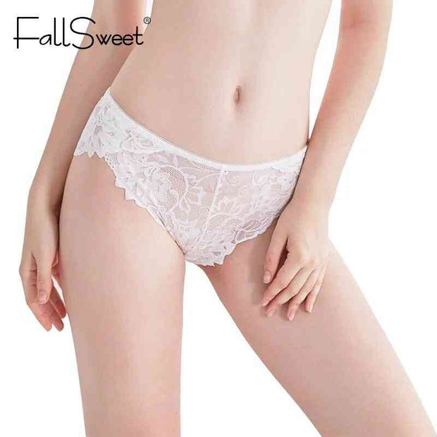 FallSweet Sexy Large Size Briefs Ultra-thin Women's Panties White Lace Panty 4xl - Sunny Side Store