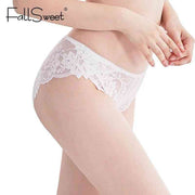 FallSweet Sexy Large Size Briefs Ultra-thin Women's Panties White Lace Panty 4xl - Sunny Side Store