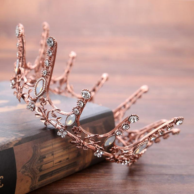 Fashion Lady Alloy Rhinestone Crown Hair Ornament Sunny Side Store