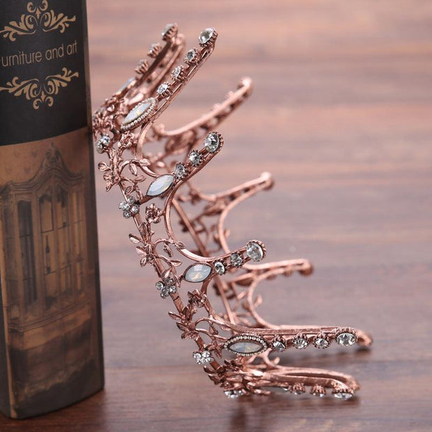 Fashion Lady Alloy Rhinestone Crown Hair Ornament Sunny Side Store