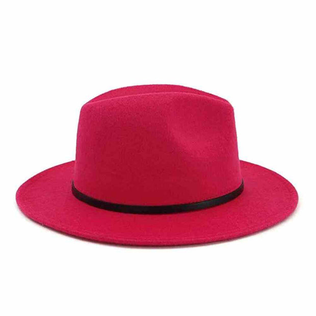 Fedora Hat Men Women Imitation Woolen Winter Women Felt Hats Men Fashion Black Top Jazz Hat Fedoras Chapeau Sombrero Mujer 2019 - Sunny Side Store