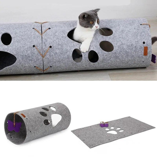 Felt Cat Toys Tunnel Foldable Folding Split Joint Blanket Kittens Interactive Fun Playing Game Hide Teasing split joint - Sunny Side Store Sunny Side Store  15.83