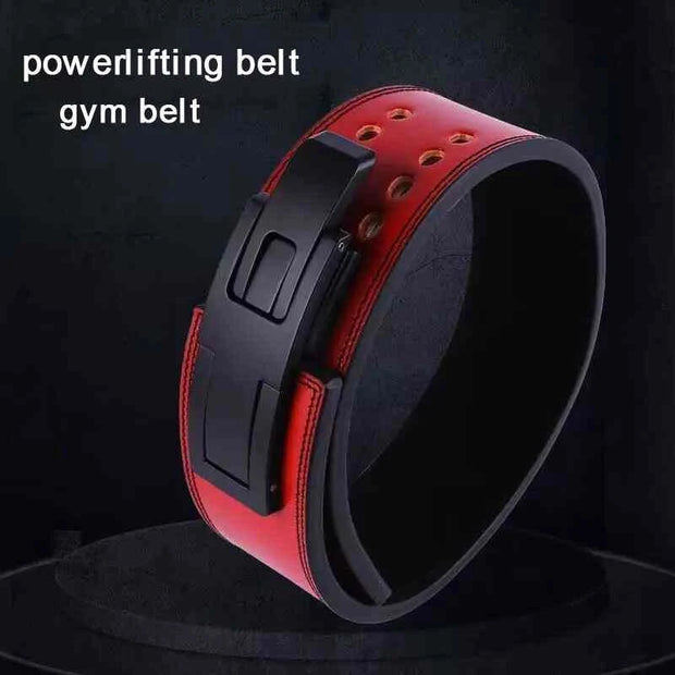 Fitness Strong Belt Squat Training Hard Pull Cowhide Powerlifting Belt Lever Buckle Weightlifting Strength Belt Waist Protector - Sunny Side Store Sunny Side Store  67.53