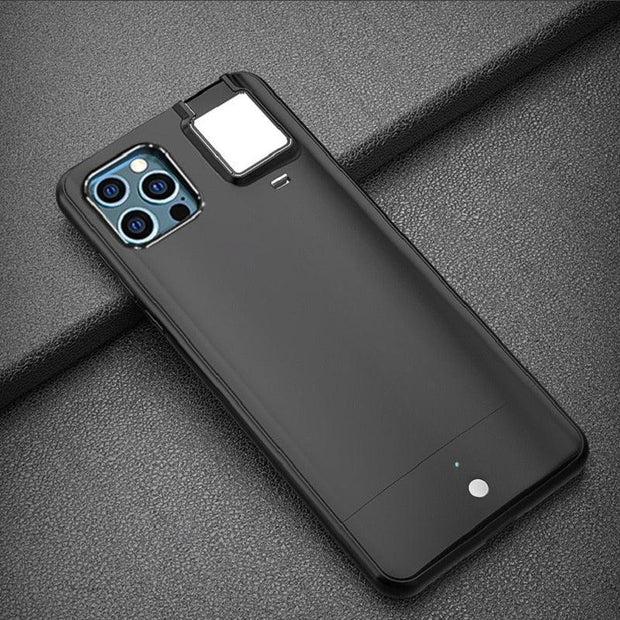 For iPhone 12 Pro max Ring Light Flash Case LED Selfie Flashlight Cellphone Case Cover - Sunny Side Store