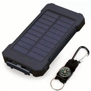 For Smartphone with LED Light Solar Power Bank Waterproof 20000mAh Charger 2 USB Ports External Charger Powerbank - Sunny Side Store