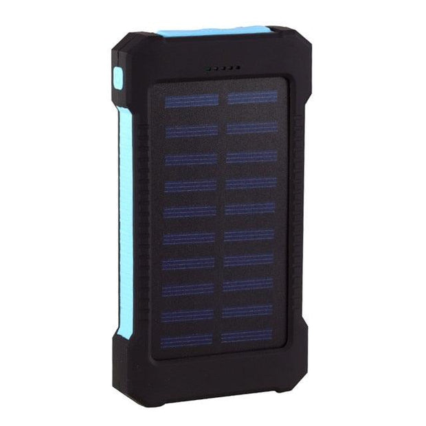 For Smartphone with LED Light Solar Power Bank Waterproof 20000mAh Charger 2 USB Ports External Charger Powerbank - Sunny Side Store