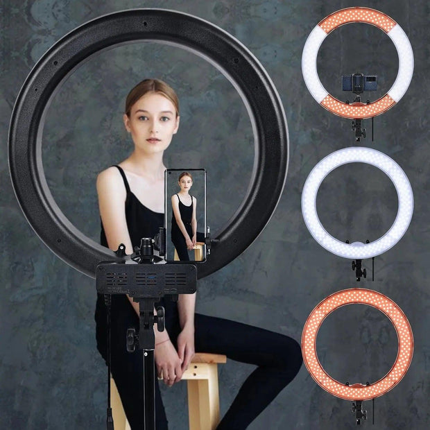 fusitu RL-18 Photographic Lighting 18 inch Video Ringlight 240Pcs Led Ring Light With Tripod Ring Lamp For Camera Phone Youtube - Sunny Side Store