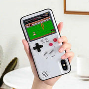Gameboy Soft Phone Case Cover For iPhone X XR XS Max For iPhone 6 7 8 Plus Color Display 36 Classic Game Console Silicone Cover eprolo