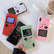 Gameboy Soft Phone Case Cover For iPhone X XR XS Max For iPhone 6 7 8 Plus Color Display 36 Classic Game Console Silicone Cover eprolo