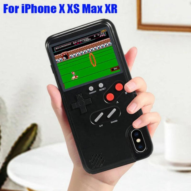 Gameboy Soft Phone Case Cover For iPhone X XR XS Max For iPhone 6 7 8 Plus Color Display 36 Classic Game Console Silicone Cover eprolo