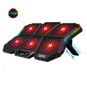 Gaming Laptop Cooler Six Fan Two USB Port Led RGB Lighting Notebook Stand for Laptop 12-17 inch Laptop Cooling Pad - Sunny Side Store