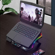 Gaming Laptop Cooler Six Fan Two USB Port Led RGB Lighting Notebook Stand for Laptop 12-17 inch Laptop Cooling Pad - Sunny Side Store