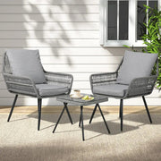 Gardeon Outdoor Furniture 3-Piece Lounge Setting Chairs Table Bistro Set Patio - Sunny Side Store