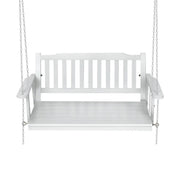 Gardeon Porch Swing Chair with Chain Garden Bench Outdoor Furniture Wooden White - Sunny Side Store