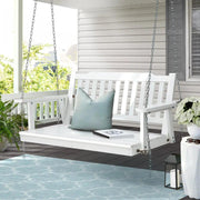 Gardeon Porch Swing Chair with Chain Garden Bench Outdoor Furniture Wooden White - Sunny Side Store