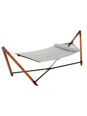 Gardeon Wooden Hammock Chair with Stand Linen Hammock Bed Timber Steel 200KG - Sunny Side Store