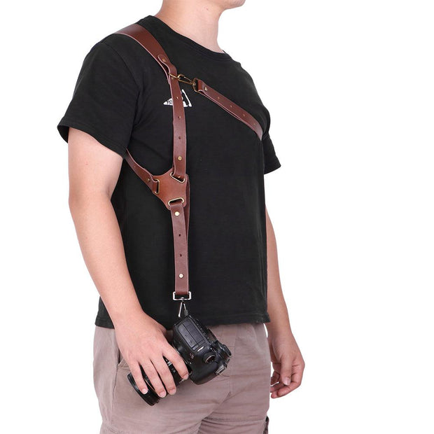 Genuine Leather Camera Shoulder Strap Adjustable - Sunny Side Store