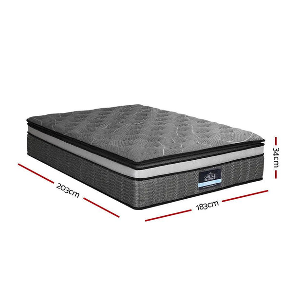 Giselle Mattress Pocket Mini Spring Mattresses Medium Firm 9-Zone Bed King - Sunny Side Store